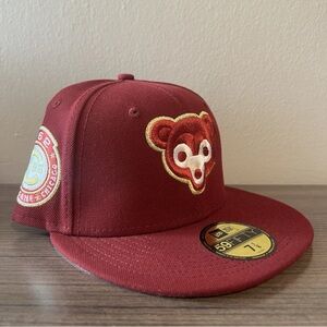 New Era 59Fifty Chicago Cubs MLB Club Fitted Hat Size 7 1/8 1962 ASG Patch Red